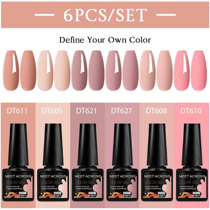 6pc Nail Gel Polish Set DIY Nail Art Semi Permanent UV LED Gel Kit For Nails Decoration Manicure Soak Off Painting Vernis Design