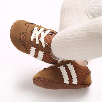 Fashion color blocking casual shoes Baby First Walkers 0-18M newborn children's canvas sports shoes soft soled baby shoes