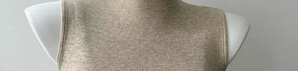Korean Sle Knitted Vest Women's Base Layer Tank Top Svel f High Collar Spring Autumn Winter Inner And Outer Wear