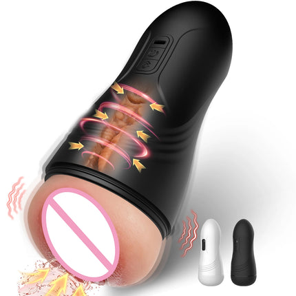 Automatic Male Mastubator Blowjob Vibration Machine Real Vaginia Pocket Pussy Penis Oral Masturbation Cup Adult Sex Toy for Man