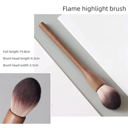 1Pcs European Vintage Wood Handle Makeup Brush High Quality Walnut Loose Powder Blush Foundation Contour Brush Super Soft