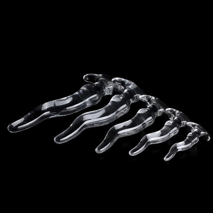 Large Finger Anal Plug Sex Toy Long Transparent Anal Plug Big Dildos Women's Vaginal Hip Expansion Trainer Lesbian Masturbator