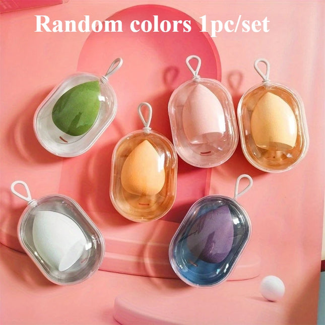 1PC Space capsule beauty egg with storage box set of makeup egg sponge BB cream liquid foundation wet and dry beauty egg