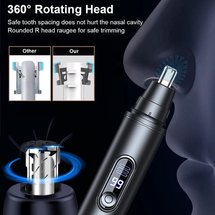 Nose Hair Trimmer for Men USB Rechargeable for Nose Eyebrow Ear Hair Remover Portable Mini Painless Electric Nose Hair Clipper
