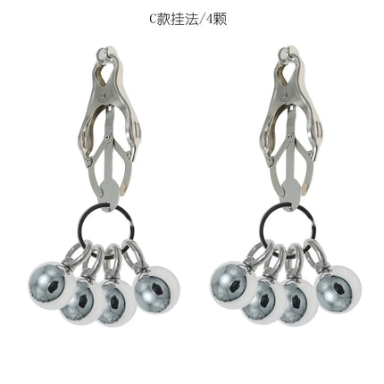 Heavy Nipple Clamp Clips Weight Couple Stimulator Metal Nipple Clips with Ball Weight Breast Bondage Restraint Sex Toys Woman18+