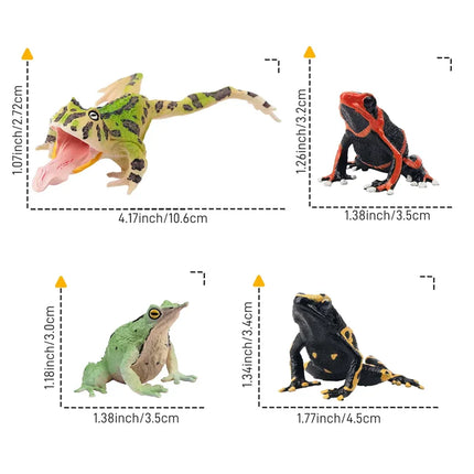 12Pcs Simulation Frog Reptile Animals Model Toy Mini Frogs Figures Dolls Action Figurines Toys Children Set Gift Cake Decoration