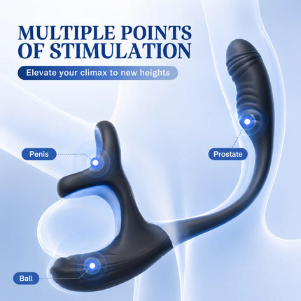 Anal Vibrator for Men Gay Prostate Massager With 10 Vibrating Cock Ring APP 10 Intense Rotating Male Sex Toy Butt Plug for Men