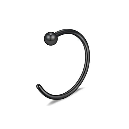 1Pcs 20G Nose Rings Hoop Surgical Stainless Steel Studs Screw L Shaped Nose Piercing Jewelry Women Black Woman and Man