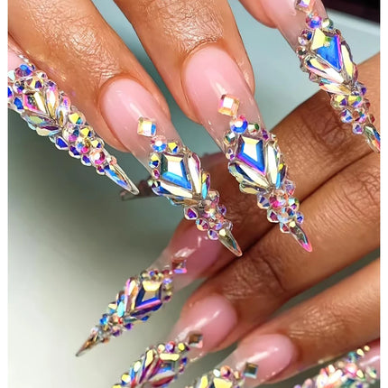 AWStorG 5 in 1 Glue Gel Reinforcement Gel No Wipe Top Coat Nail Art  Soak Off UV Gel Varnish 3D Chrome Design Super Diamond Gel