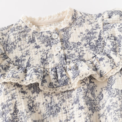 Chinese Style Ink Painting Newborn Baby Girl Bodysuits Cotton Girls Jumpsuits Infants Onesie Outfits Clothes