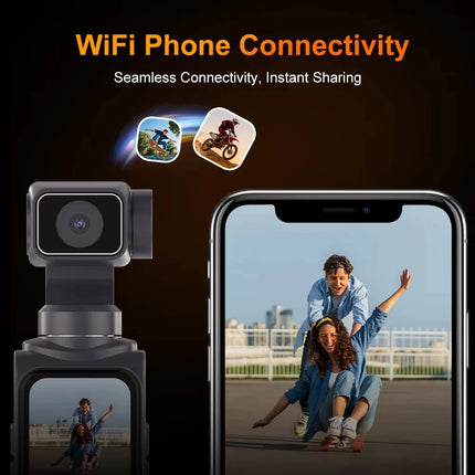4K Ultra HD Action Camera 330° Face Tracking Gimbal Stabilizer 1.72 Inch Touch Screen 64MP Pocket Digital Camera WiFi Sports Cam