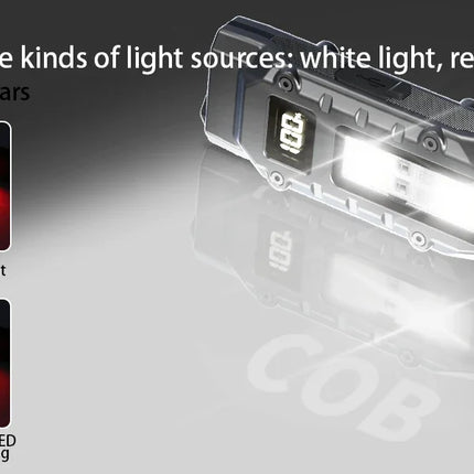 EDC Tactical Flashlight,1100Lm Rechargeable Led Flat Flashlight w/Clip & Digital Display,Pocket Flashlight For Camping Emergency