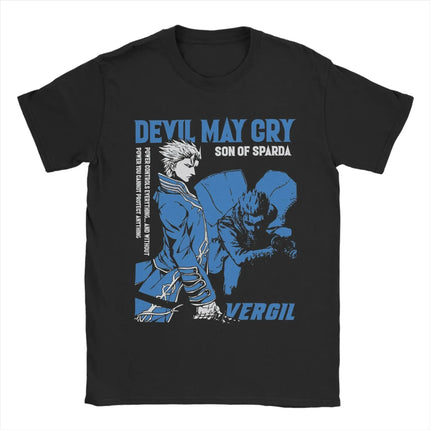 Classic Game DMC Devil May Cry Vergil Peripherals for Fans Tee Women Men Fashion Cotton T-Shirt Round Collar Oversize Casual Top