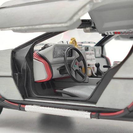 HW 1:18 for Elite Back To The Future Time Machine Ultimate Edition BCJ97 Diecast Models Car Toys Collection Auto Gift