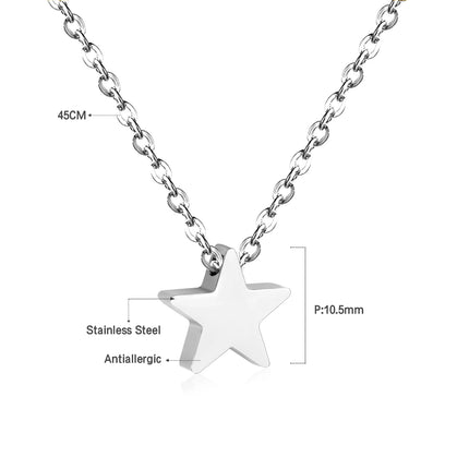 LUXUKISSKIDS Fashion Collier Simple Heart Girls Pendant Necklace Small Love Shape Stainless Steel Hearts Clavicle Choker Jewelry