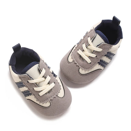 Fashion color blocking casual shoes Baby First Walkers 0-18M newborn children's canvas sports shoes soft soled baby shoes