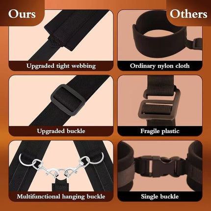 Binding Set BDSM Sex Toys Handcuffs Eye Masks Chains Collars Neck To Wrist The Sex Toys for Men and Women Are Adjustable
