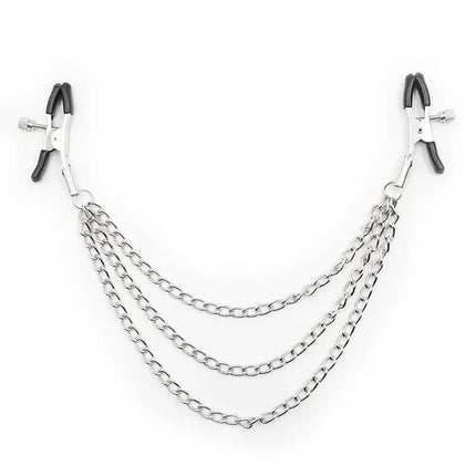 Breast Clamp Nipple Clip Sex Toy with Chain Festish Sextoy Stainless Steel Metal Sex Slaves SM Kit 3 Clips 3 Chains Set