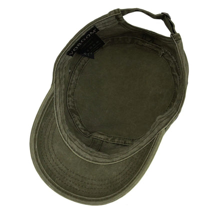 VOBOOM Washed Cotton Military Cadet Army Caps for Men Unique Design Adjustable Vintage Flat Top Hats with Air Hole