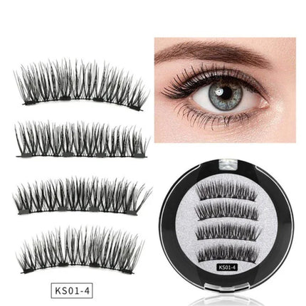3D Magnetic False Eyelashes Reusable Magnetic Eyelashes With 4 Magnetic Lashes Natural Eyelash Extension Makeup Tools