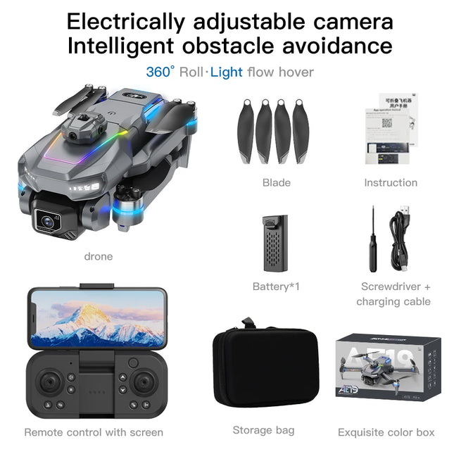 New AE19 Drone 8K HD 5.6" Remote Control Headless Mode Helicopter 360° Flip Quadcopter Toys Mini Drone Fors Kid Toy Gifts