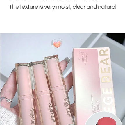Silky Glossy Lipstick Gege Bear Pump Lips Moisture Water Bomb Comfortable Ultra Sheen Non-Stick Cup Lip Balm