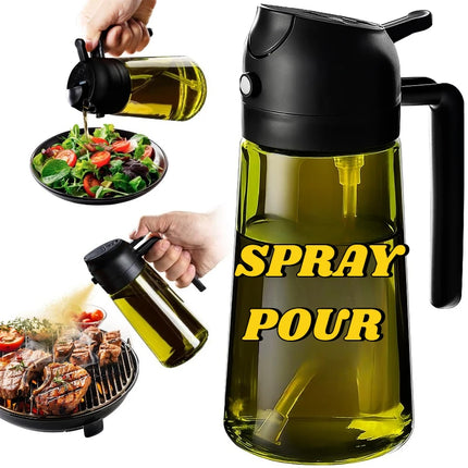 Olive Oil Dispenser Plastic Bottle for Kitchen Gadgets Air Fryer Accessories Olive Oil Sprayer Cooking Light-Blocking Dark Green