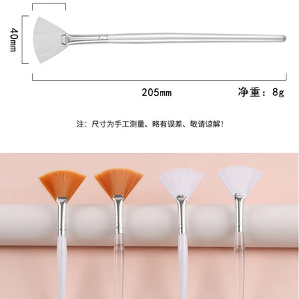 1/8pcs Fan Acid Brush Practical Facial Brushes Soft Portable Mask Brushes Soft Brush Skin Management Beauty Salon Brush Tool