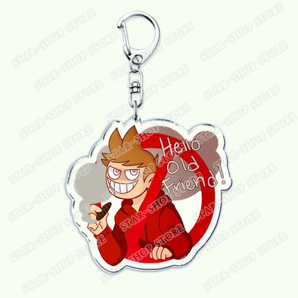 Cartoon Anime Eddsworld Tord Keychain Accessories Bag Comic Ringo Edds Meme Keyrings Jewelry Fans Friends Birthdays Gifts