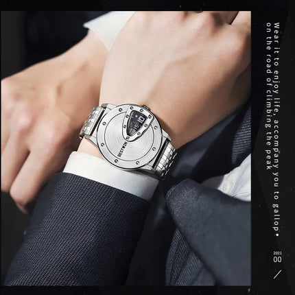 BESTWIN Luxury Brand Trend Cool Men's Wrist Watch Stainless Steel Technology Fashion Quartz Watch For Men Relogio Masculino 2023