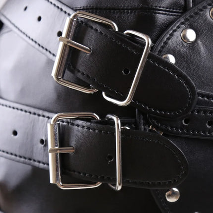 YSJBM Exotic Headgear with Fetish Fully Enclosed Restraint Lockable Zipper Mask Hood for Couple BDSM Bondage Flirting Sex Toys