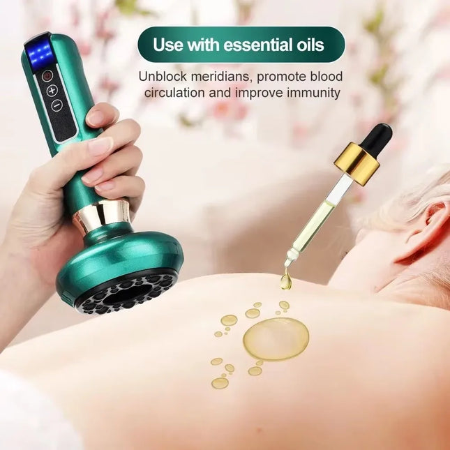 Tricolor Electric Massager GuaSha Anti-Cellulite Vacuum Suction Cup Beauty Health Scraping Infrared Heat Slimming Massage Thera