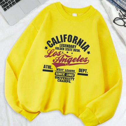 California Oakland Athletic Prints Sweatshirts Women Comfortable Hoodie Warm Crewneck Tops Winter Sporty Clothes