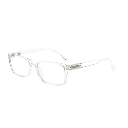 Henotin Reading Glasses for Men And Women Transparent Colored Rectangular Frames HD Anti-Blue Light Lenses Prescription Glasses