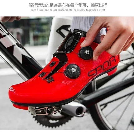 Cycling Shoes Road Bike Men White Breathable SPD Self-Locking Cleat Racing Road Bike Shoes Women Flat MTB Bicycle Sneakers