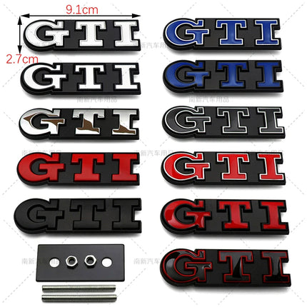 3D Metal GTI Grill Emblem Car Front Hood Stickers For VW Volkswagen Sagitar Magotan Polo Santana Lavida Gran Lavida Lamando Golf