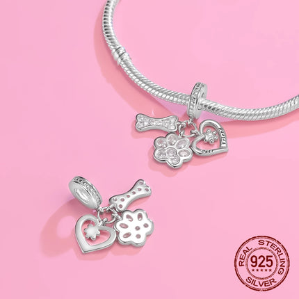 Hot Sale Charms Beads 925 Sterling Silver Solid Color Letter Family Forever Tree of Life Zircon Beads Fit DIY Bracelets Jewelry