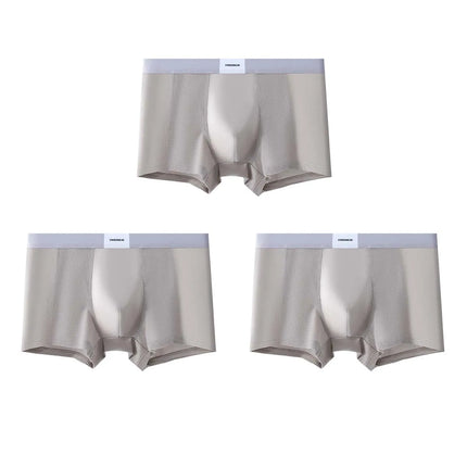 3pcs【LORIEN CREST】Men's Satin-Like Ice Silk Boxers Summer Breathable Air-Conditioned Underwear Lightweight Trunks New