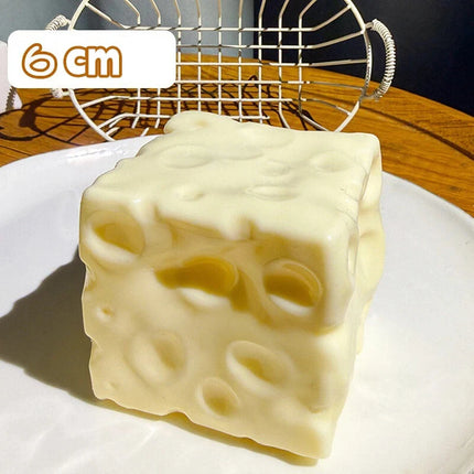 Jumbo Cheese Cube Stress Ball Big Cheese Shapeable Squeeze Ball Non-Bounce Fidget Toy ASMR Sensory Anti-Stress Festival Gift