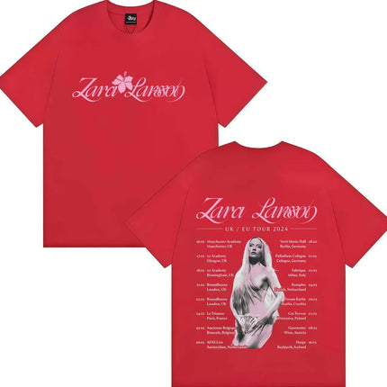 Zara Larsson Midnight Sun Global Tour Merch T-Shirt Men Women Album Poster Graphic Print Cotton Tees Neck Loose Oversized Tops