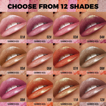 1PC Shiny Metallic Lipstick - Pearlescent Lip Gloss, Suitable for All Skin Types, High Pigmentation, Mild Formula, New Year Gift