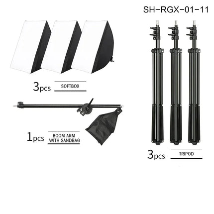 Softbox Light Photography Kit Photo 2M Tripiod for Soft Box Disc Light Led 45W Photo Studio Stand Lighting Shooting Lamp Video