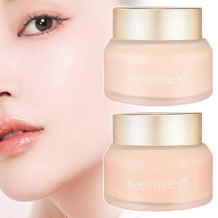 Rosetimes Soft Light Foundation Cream Waterproof Sweat-proof Concealer Ivory White Natural Color Moisturizing Liquid Foundation