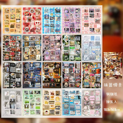 TIANZI 20/40 Pcs Retro Japanese Stationery Die Cut Stickers Book Cartoon Decorative for Handmade Scrapbooking Journal Supplies