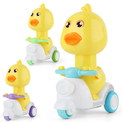Children's press duck motorcycle toy, inertia scooter