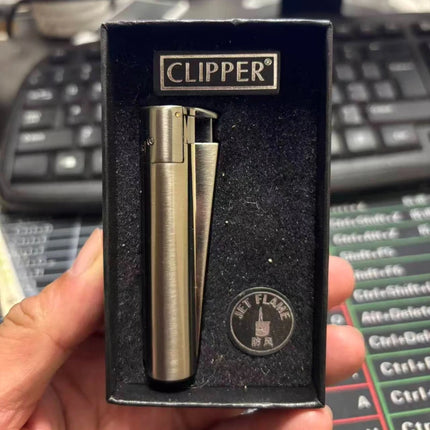 Clipper Portable Grinding Wheel Flint Inflatable Lighter Metal Smokeless Butane Gas Smoking Ignition Tool Accessories Box