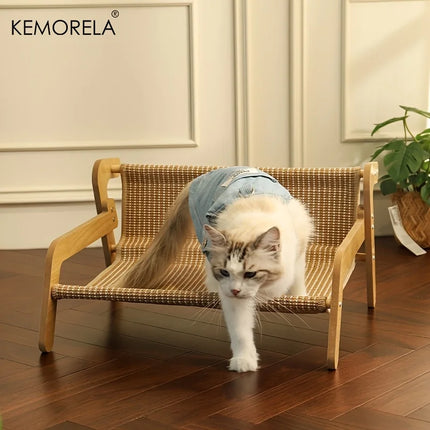 1PCS Large Cat Scratcher Hammock Durable Linen Lounge Chair Pre-Assembled with Adjustable Straps for Medium Breeds & Indoor Cats