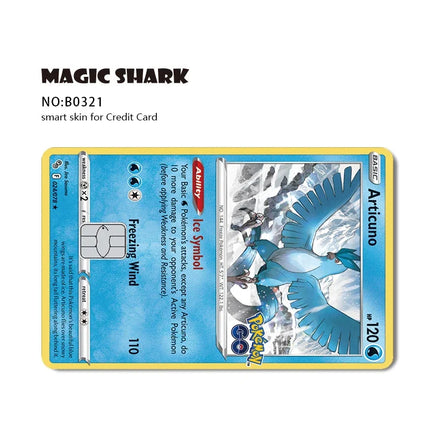 New Bulbasaur Pikachu Charmander Squirtle Mew Gengar Pokemons PTCG Film Skin Cover Sticker for Credit Debit Card
