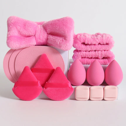 15 件套 Cosmetic Puff Makeup Sponge Blender Beauty Egg Foundation Sponges Puff Wash Face Headband Wristband Make up Accessories
