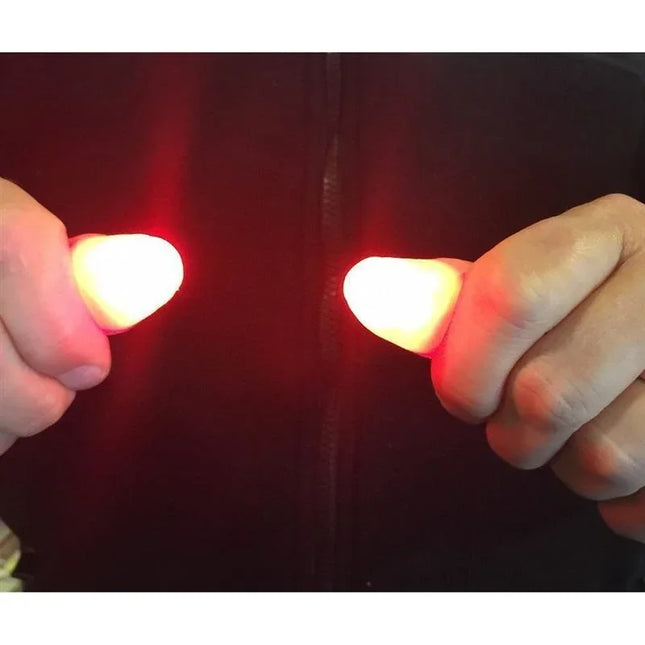 2/4Pcs Funny Magic Light Up Finger Fingers LED Tricks Thumb Magic show Props Christmas Christmas Festival Party Novelty Toys